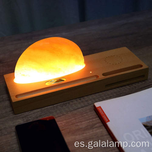 Soporte para teléfono con lámpara de sal del Himalaya